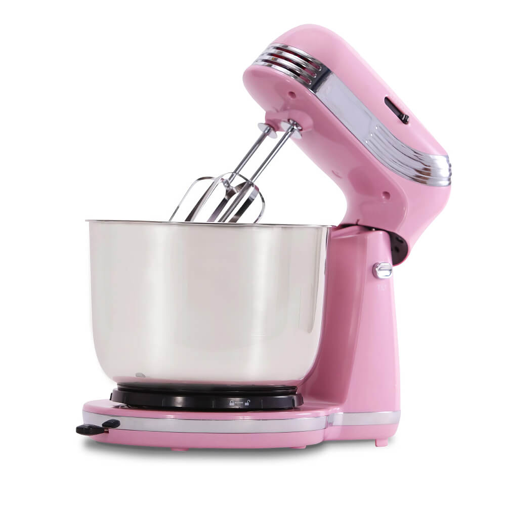 6 Speed Stand Mixer with 3 Qt Bowl Dough Hooks and Beaters for Baking