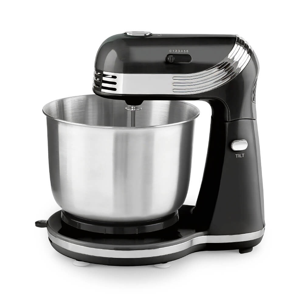 6 Speed Stand Mixer with 3 Qt Bowl Dough Hooks and Beaters for Baking
