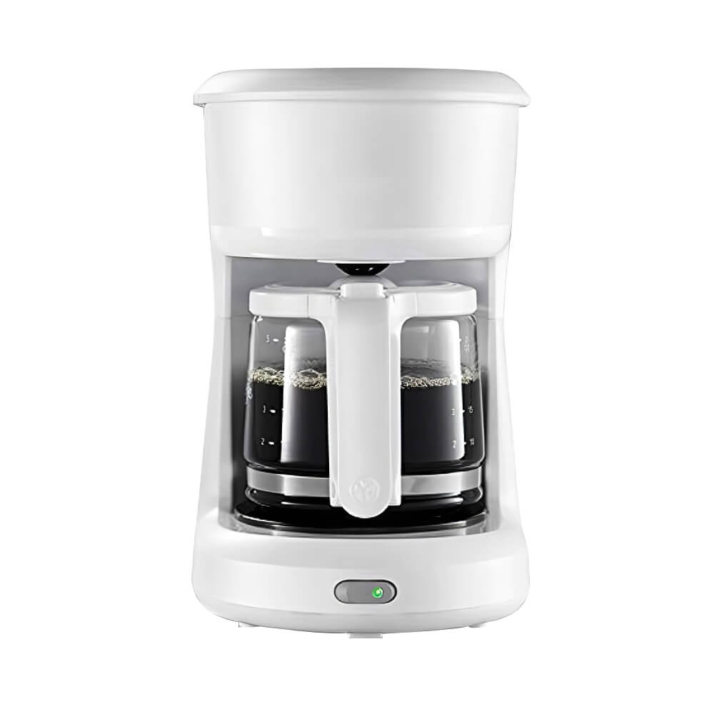 Compact Drip Coffee Maker with Auto Pause Glass Carafe 12 Cup