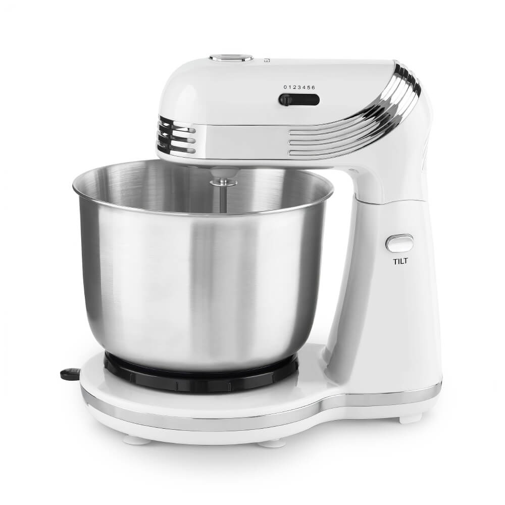 6 Speed Stand Mixer with 3 Qt Bowl Dough Hooks and Beaters for Baking