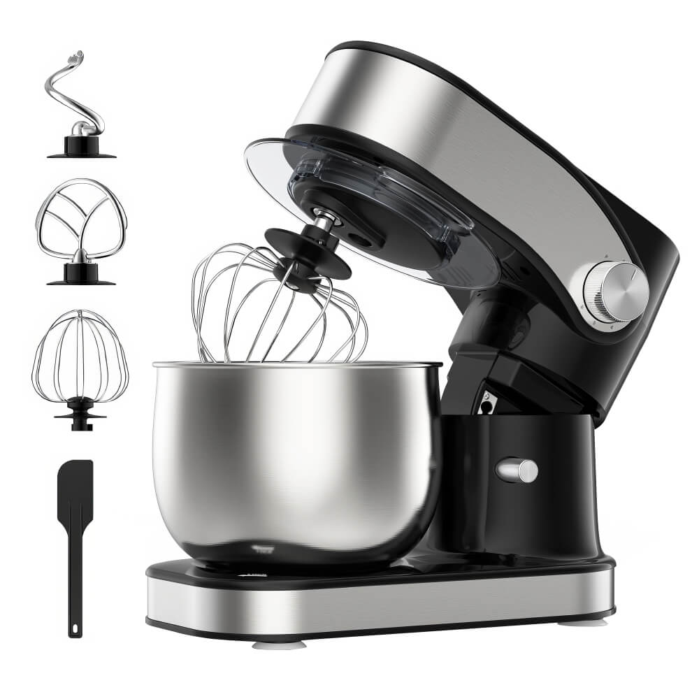 3.2Qt Stand Mixer 6 Speeds with Stainless Steel Bowl Beaters and Dough Hook