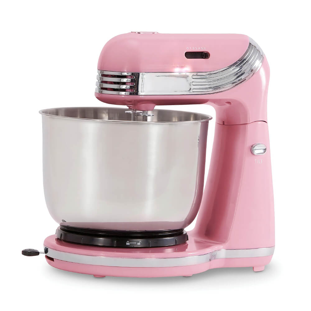 6 Speed Stand Mixer with 3 Qt Bowl Dough Hooks and Beaters for Baking